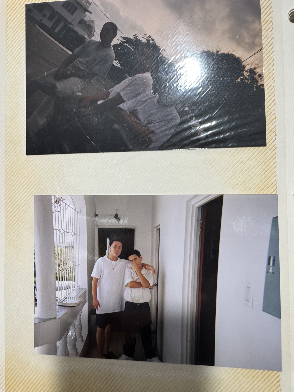 Two photographs preserved together in the personal album.